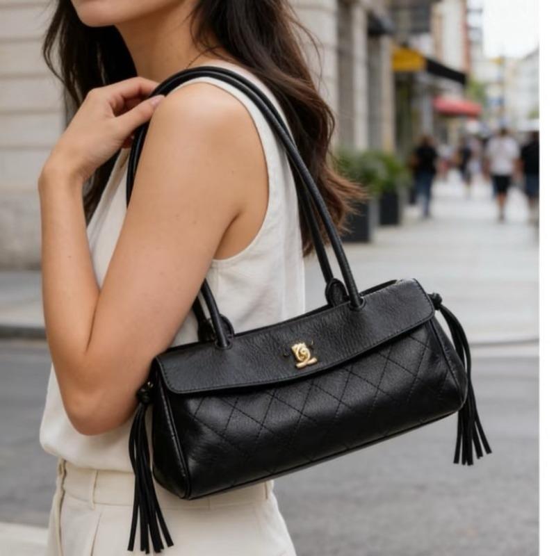 Nuova borsa a baguette in pelle bovina primo strato più venduta borsa a tracolla con manico lungo borsa tote in pelle a rombi