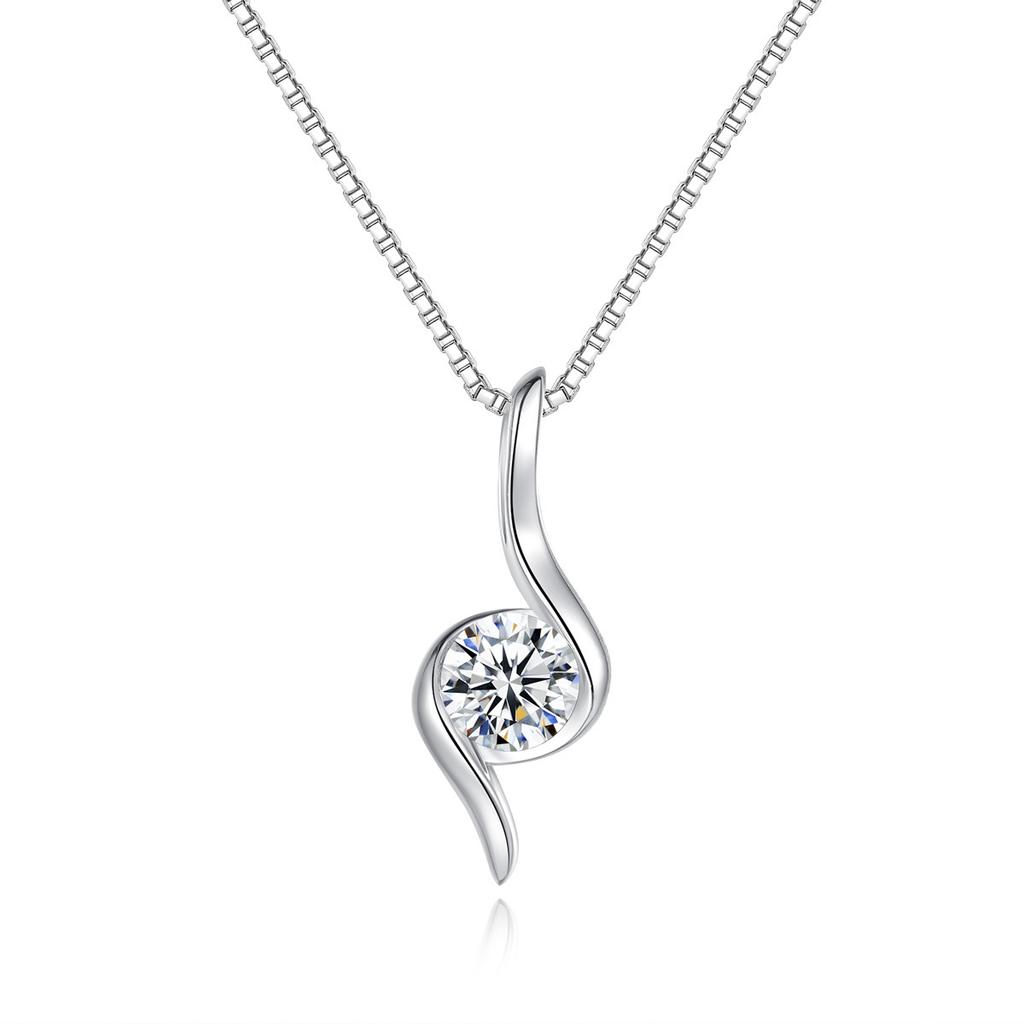 Real Certified Moissanite Diamond Necklace Chain for Women 925 Sterling Silver 1 Carat Drop Pendant Necklaces Wedding Jewelry