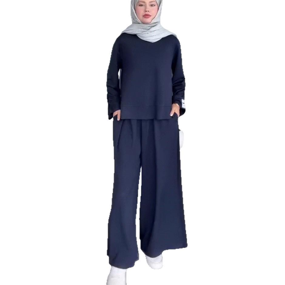 2025 Autumn Sporty Casual Women's Two-Piece: Long Sleeve Top & Loose Pants