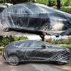Upgraded Elastic Band Clear Plastic Disposable Universal Car Covers Rain Dust Garage Cover Waterproof Temporary Durable