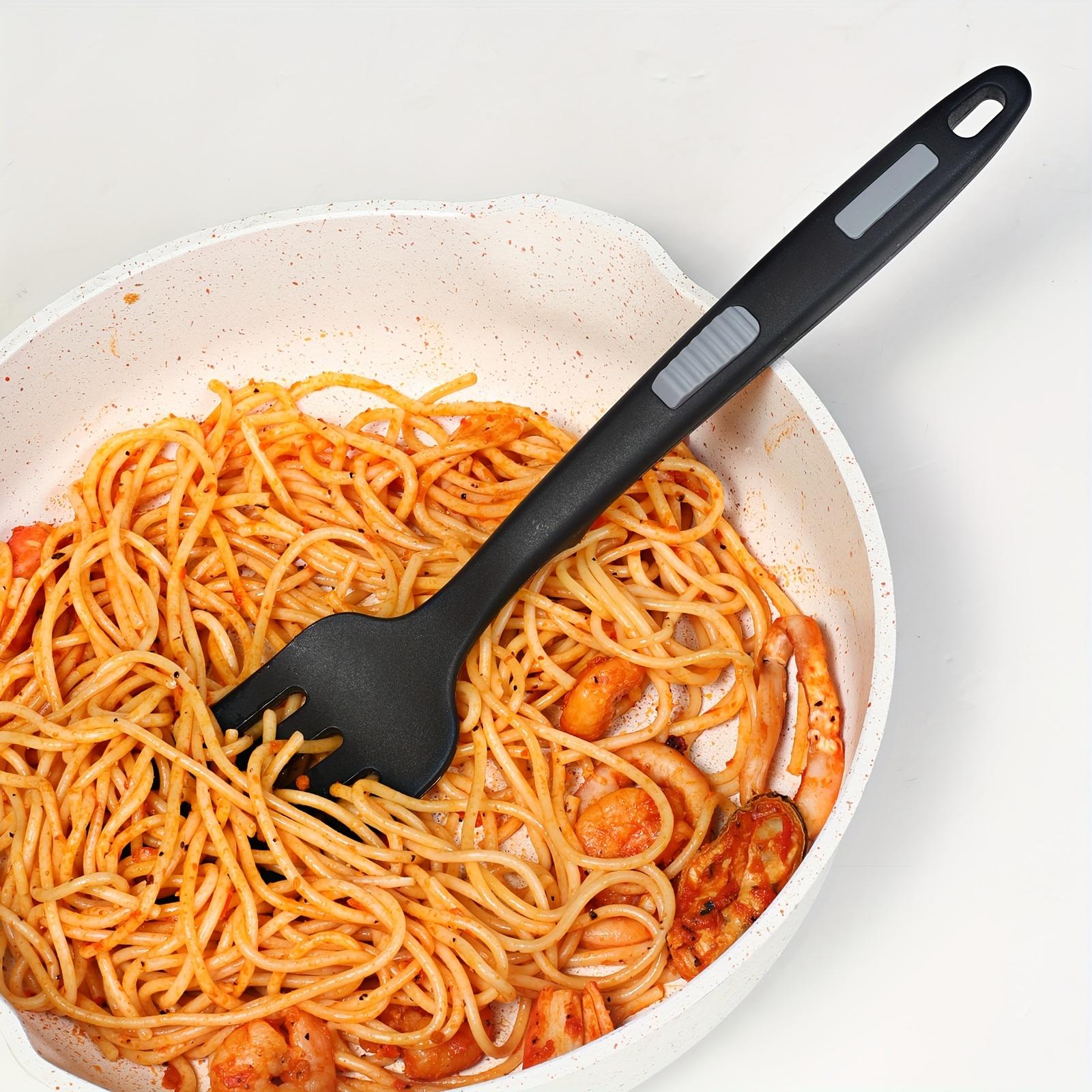 

2pcs Silicone Elastic Forks, Heat Resistant Cooking Forks, Large Forks, Non Stick Pan Friendly, Ultimate Mixing Material,Mash Food,Whisk,Baking Specia червоний