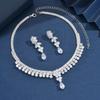 Big-Name Luxury Bridal Set Chain Zircon Set Decoration Wedding Dress Toast Dress Party Necklace Jewelry Gift