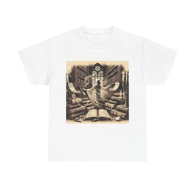 T-shirt Adulte Unisexe Bibliothécaire Hanté dans une Archive Poussiéreuse