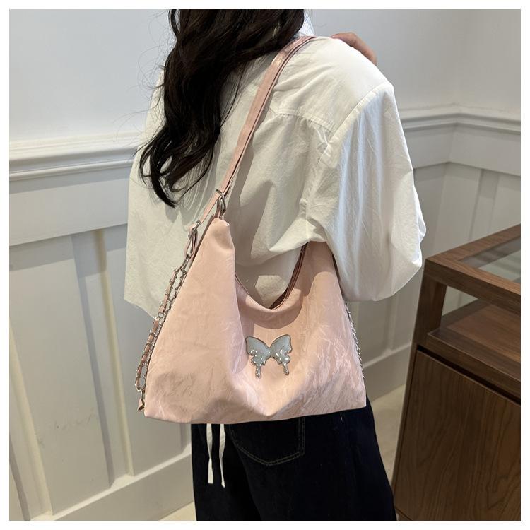Women's Faux Leather Butterfly Backpack 2026 New Chain Shoulder Crossbody Bag Large Capacity Student School Bookbag
