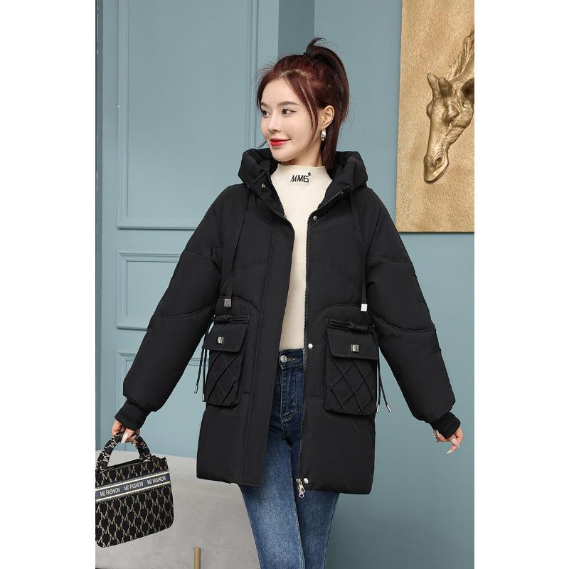 New Year's New Down Jacket Women's Short Style Thickened Hooded Bread Coat Winter Warm All-match Coat
