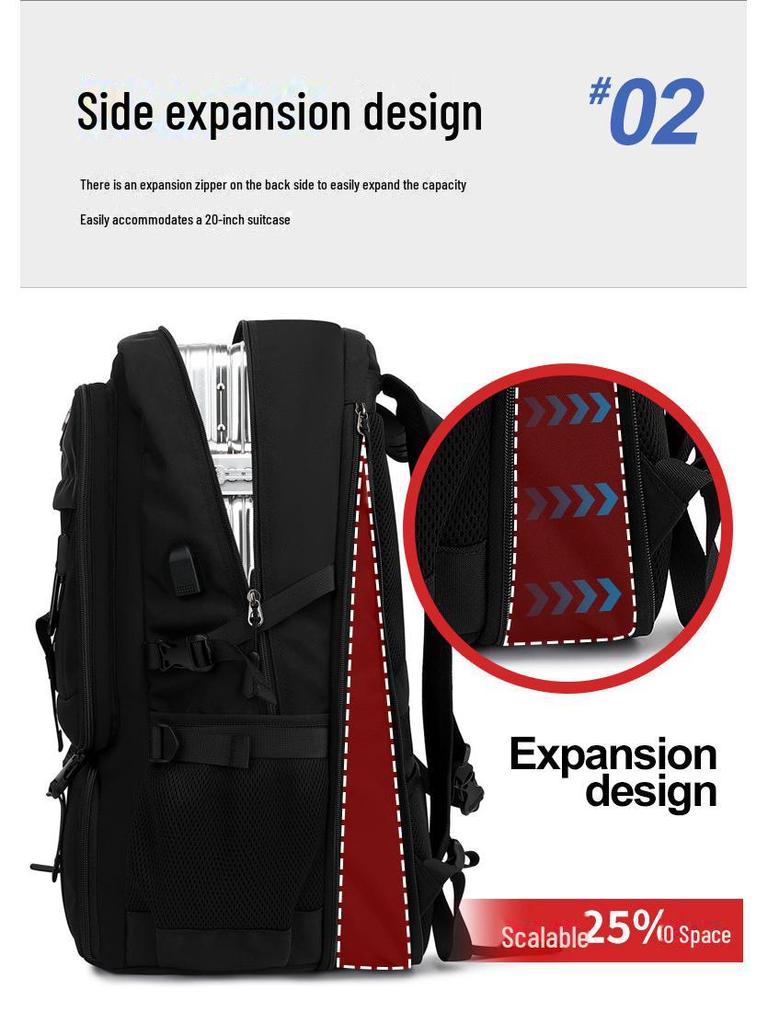 Sac à dos de voyage et d'alpinisme pour homme, capacité extra-large de 80 L