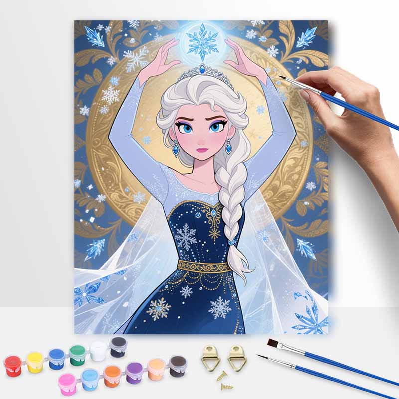 Disney ice queen digital oil painting art kit handmade diy home decorations