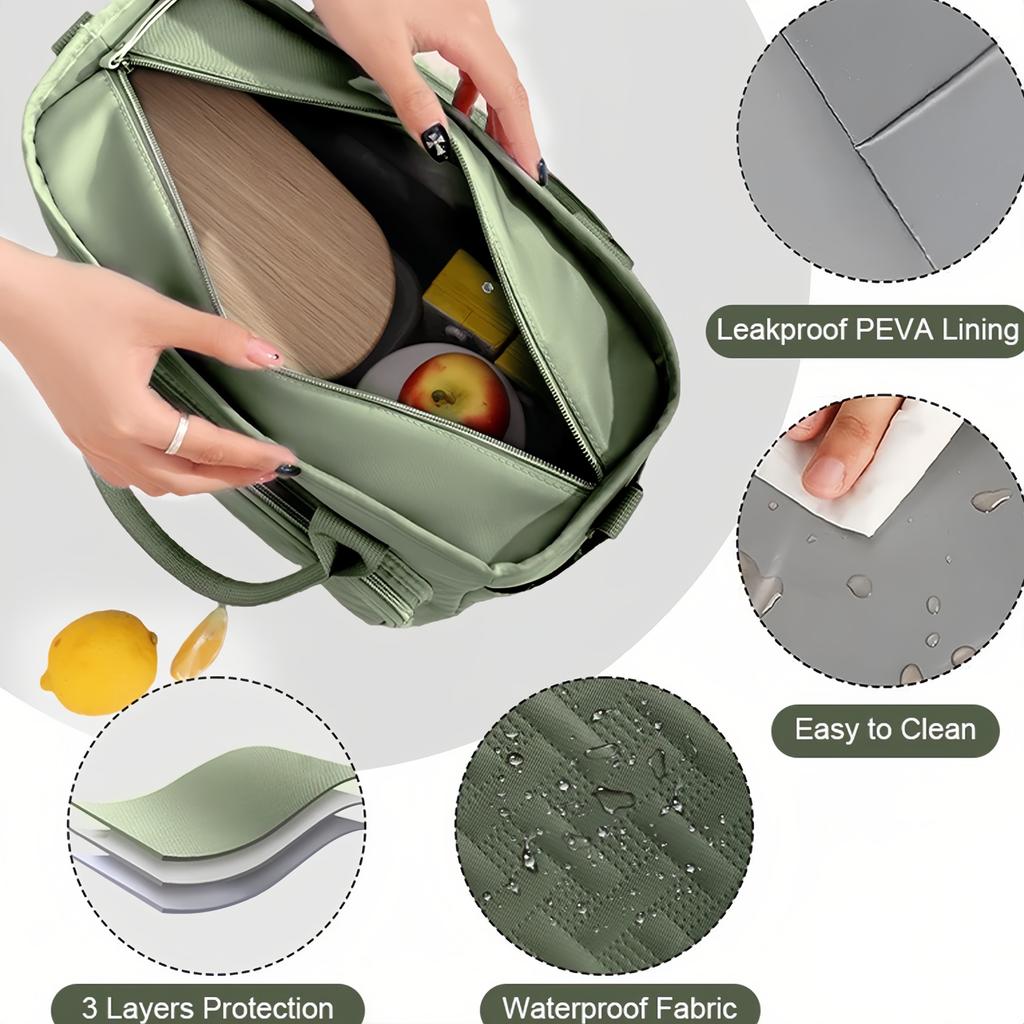 Insulated Lunch Bags For Work & School - Compact Bread-Style Insulated Bags That Are Leak-Proof To Keep Meals Cold/Hot-Tan