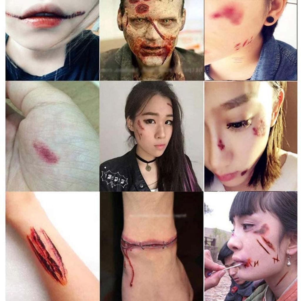 Halloween Bullet Hole Wound  Sticker Scar Zombie' Makeup Sticker