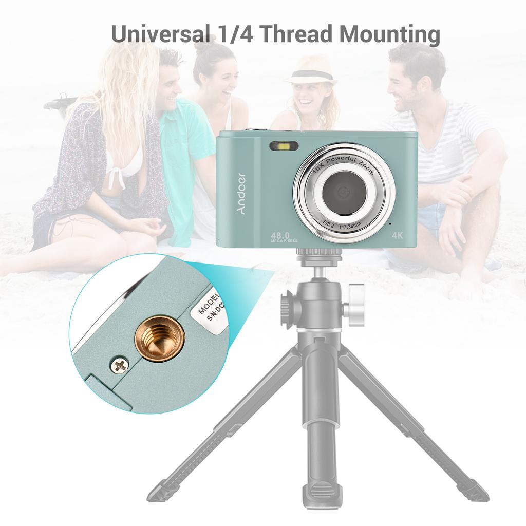 Appareil Photo Numérique Andoer 4K 48MP - Écran IPS 2.4", Zoom 16X, Anti-Secousse - Cadeau Pour Enfants Et Débutants - 6