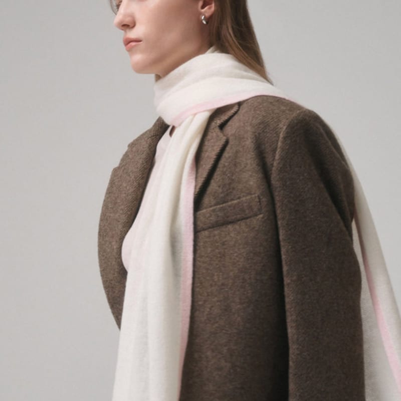 Saint Luxure 100% Cashmere Basic Line Muffler Cream Pink