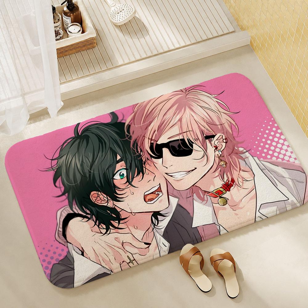 Manga-Yarichin Bi-tch-buS Floor Mat Shower Foot Mat, Bedside Carpet, Entrance Absorbent Doormat, Soft Non-Slip