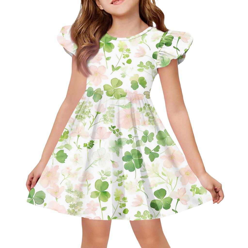 Letnia Sukienka Księżniczki dla Dziewczynek - Sukienka T-shirtowa o Kroju A. dzień Patryka