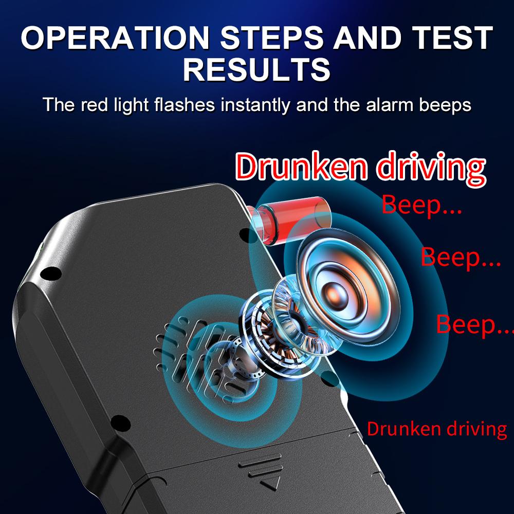 LCD Display Alcohol Detecor Semiconductor Alcohol Meter Accuracy Breath Alcohol Tester Police Alcohol Checker Drunk Driving Test