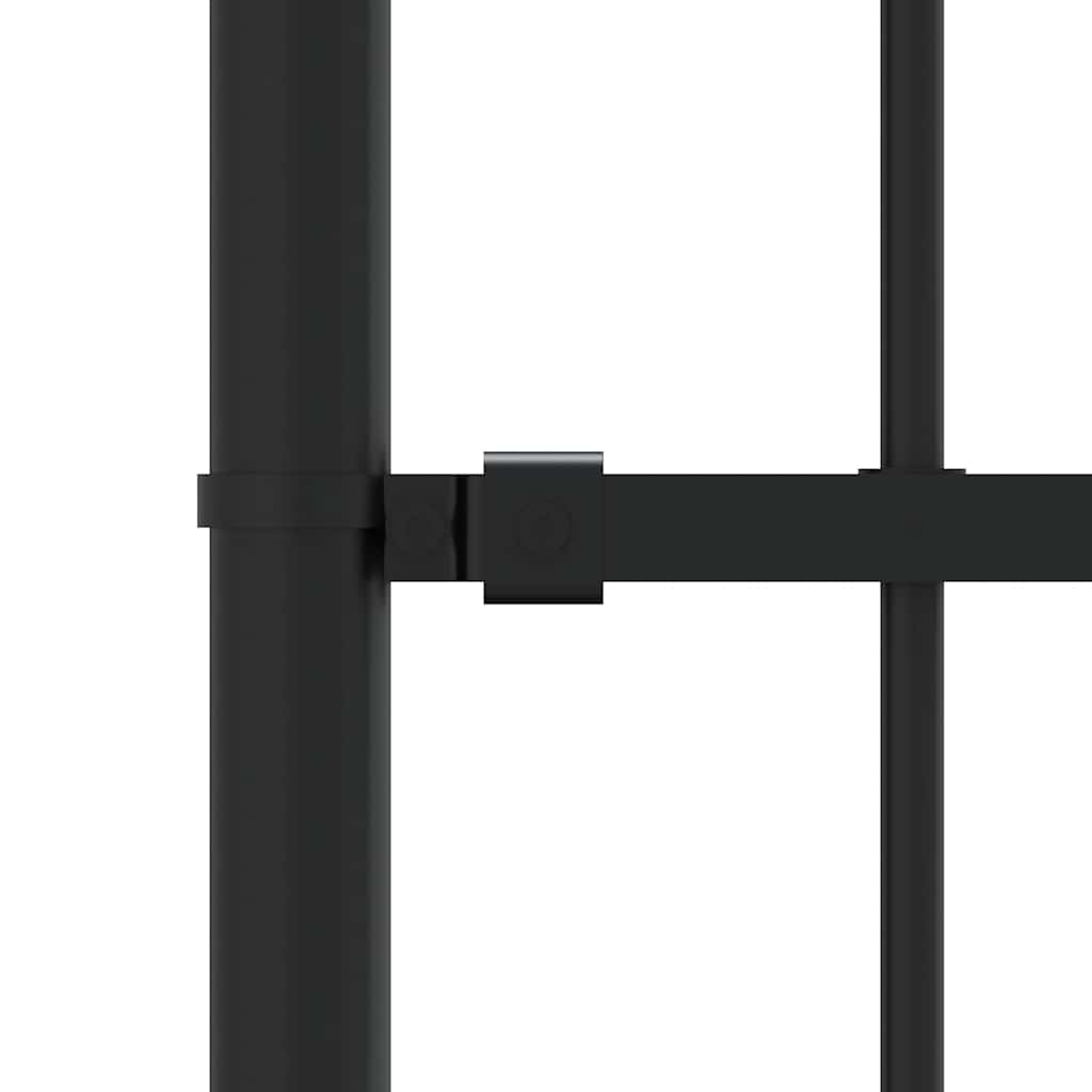 Vidaxl Ogrodzenie Z Grotami, Czarne, 222 Cm, Malowana Proszkowo Stal
