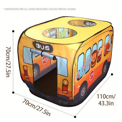 Children Cartoon Bus Play Tent Outdoor Interactive Fabric Game Tent Lightweight Portable Kids Tent with Easy Storage Boys Girls