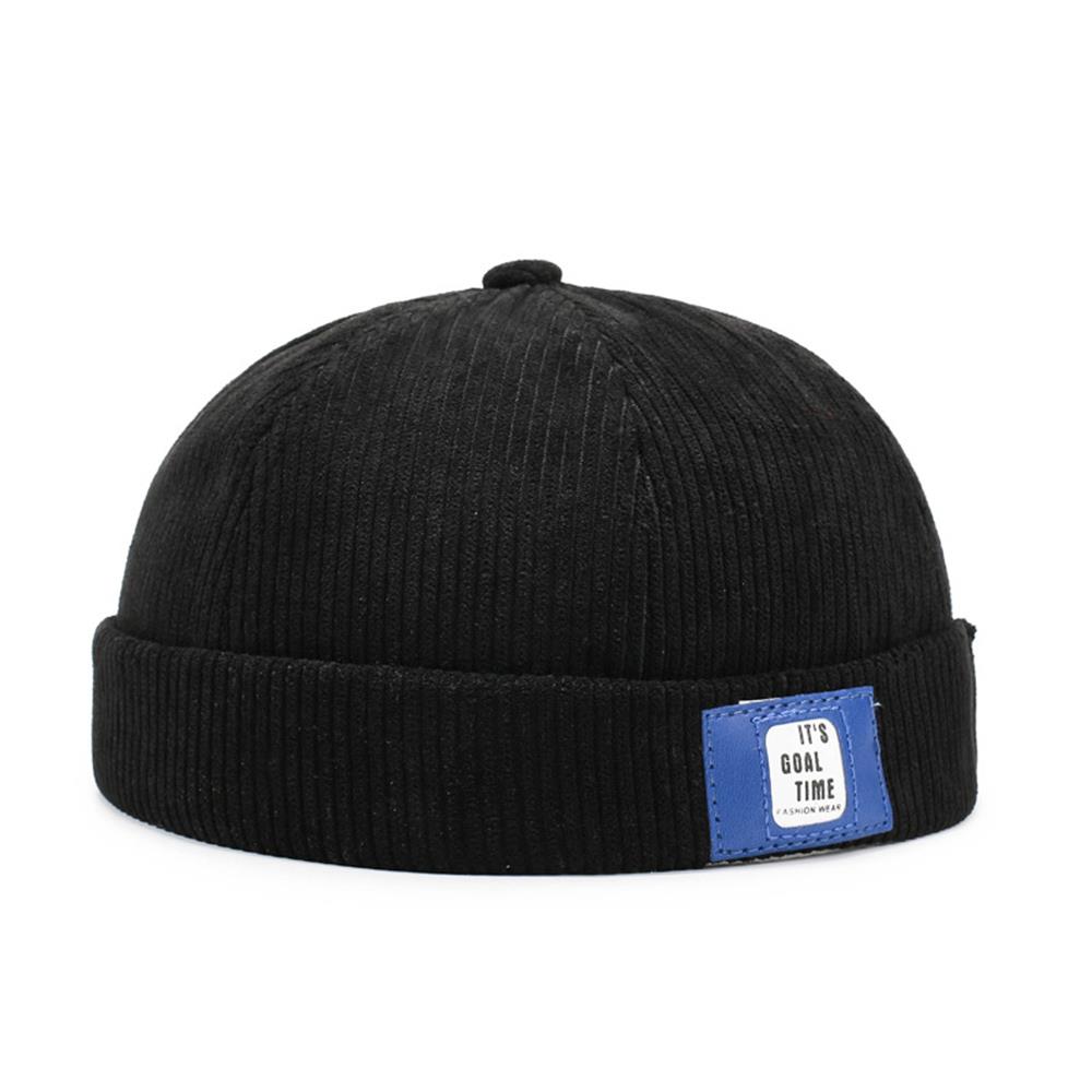 Retro Corduroy Brimless Docker Cap For Men Women Solid Color Adjustable Landlord Docker Cap Streetwear Hip Hop Hats Dome Hats
