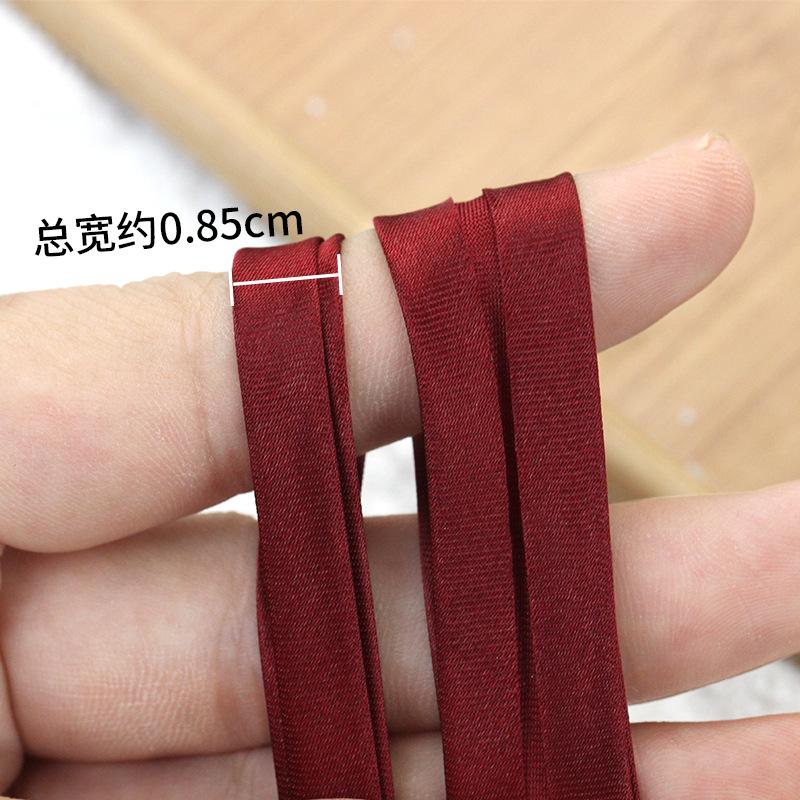 Hengmeihe 0.85cm Satin Cheongsam Hemming Strip: Solid Color, Imitation Silk, Non-Iron Accessories for Women