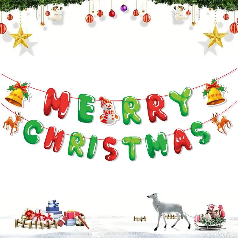 

Christmas Banner Christmas Tree Ornaments Merry Christmas Decoration For Home 2024 Santa Claus Pendant Xmas Gifts New Year 2025