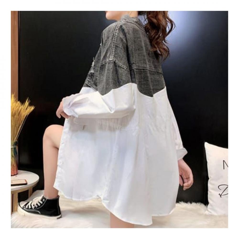 Navava Loose Fit Denim Long Sleeve Shirt Nb1888
