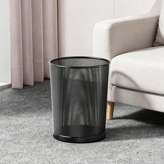 Garbage Can with Polished Rolled Bin Moisture Edges Trash Resistant Rustproof Wastebasket