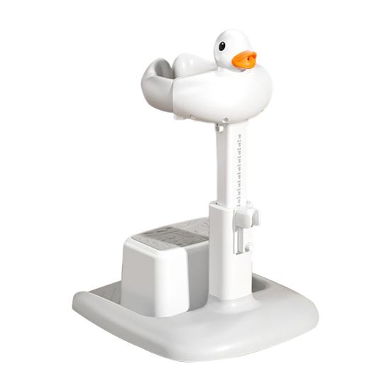 Baby Shower Rack Stand Height Width Adjustable Anti-Slip Bath Tub Holder Duck Design Foldable Portable Toddler Shower Support