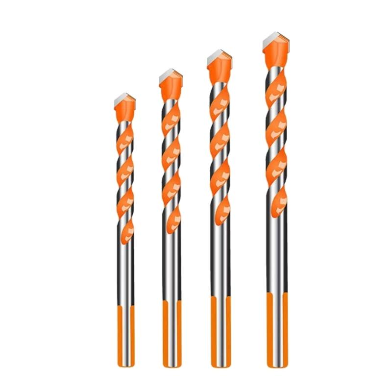 Concrete Drill Bit Four-Edge Serrated Drill Bits 1/4 Shank High Hardness Steel Metal Drill For Brick
