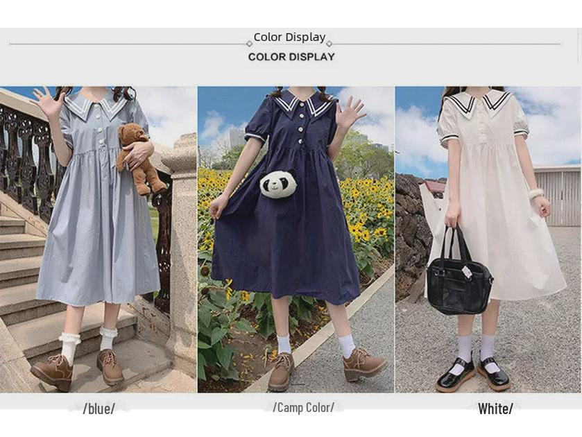 Dívčí letní šaty s panenkovským límečkem - Juniorská sukně