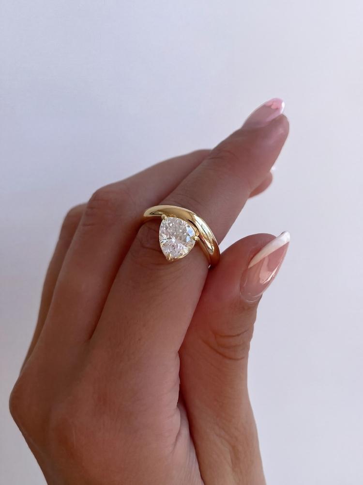 925 Silver Fashionable Simple Water-Drop Zircon Ring for Women Engagement Wedding High Quality Luxury Fine Jewelry