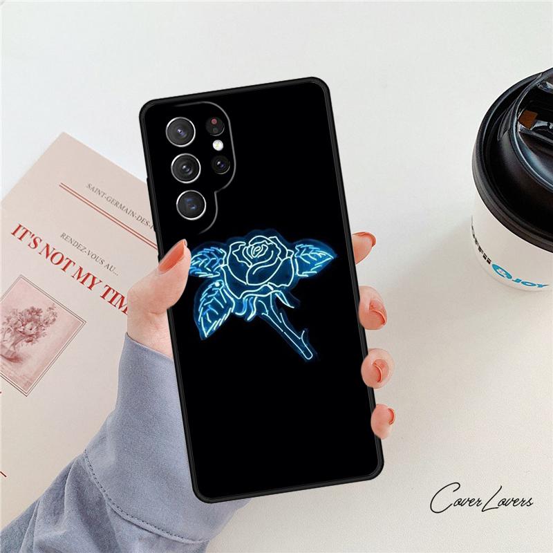 Neon Light phone case For Samsung Galaxy S24 S25 S23 S22 Ultra Note 10 20 Plus S20 S21 FE Cover