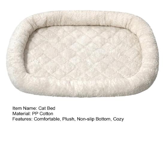 Yousheng Plush Cat Bed Soft Small Dog Cushion Bed Washable Non-slip Pet Sleeping Pad for Indoor Cats Kittens Small Dogs