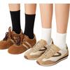 Mianzhuwu [5 Pairs] Women's Mid-Calf Socks Spring and Autumn Pure Cotton Antibacterial Breathable Sports Black and White Long Socks Set A