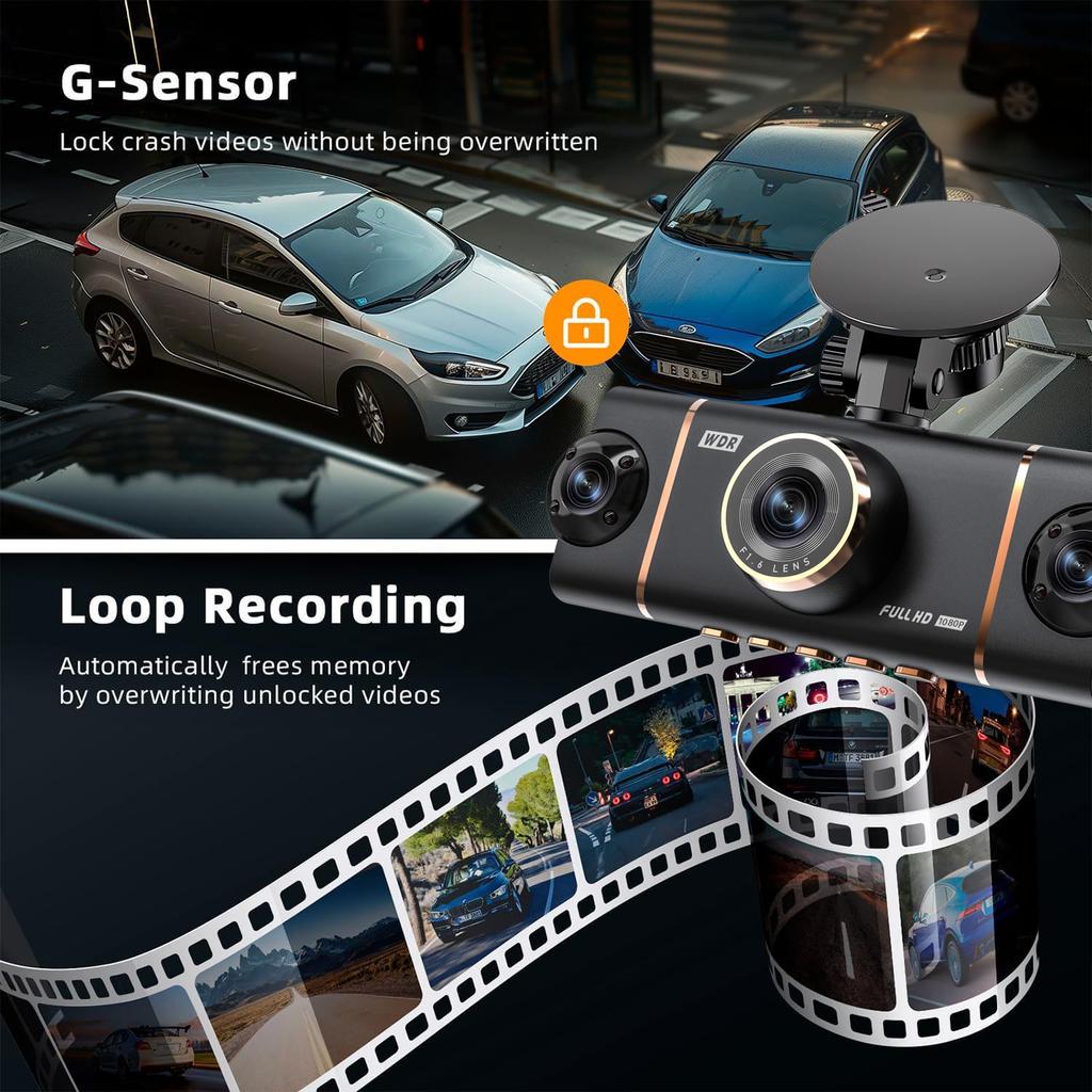 4-Channel 360 Degree Dash Cam For Cars WIFI APP Car DVR 1080P 4 Camera Lens Video Driver Recorder Rear View Camera for Vechile