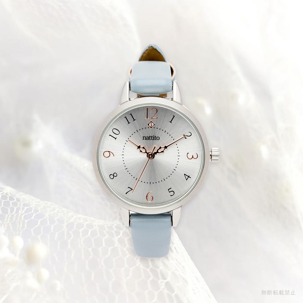 Fieldwork Analog Watch with Leather Simple NF Shiny Women's Strap, Nickel-Free, Design, Blue, ST299-4