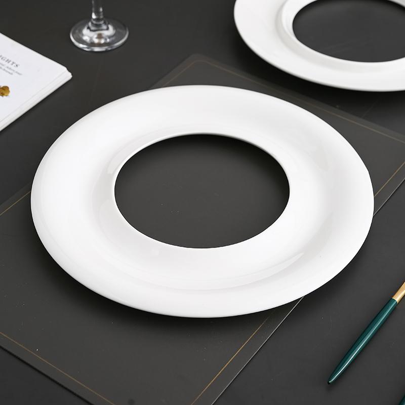 White Round Ceramic Dining Plate Sushi Plate Dim Sum Dish Dessert Bowl Sashimi Plates Fruit Bowl Cake Pan Pastry Plates Tray