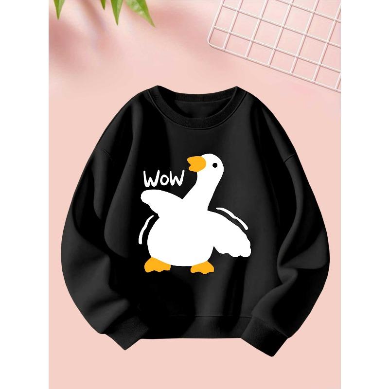 2025 9 29 Duck Girls Autumn and Winter Fashion Sweatshirt Creative Christmas Elements Casual Long Sleeve Sweatshirt Round Neck