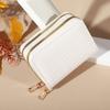 Elegante cartera multitarjetas para mujer - Cartera de mano con doble cremallera | Monedero informal de piel sintética con elegante tarjetero de cocodrilo