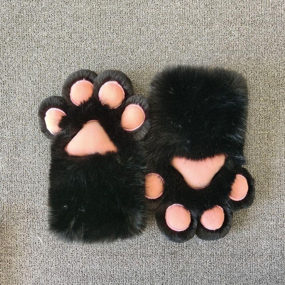 Furry Plush Cat Paw Gloves Cartoon Cosplay Props Fashion Cosplay Costume Gloves Club