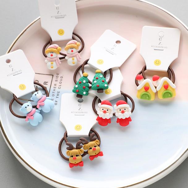 2021 Christmas Santa Claus Hair Ties & Headbands for Kids - Hair-Friendly Accessories