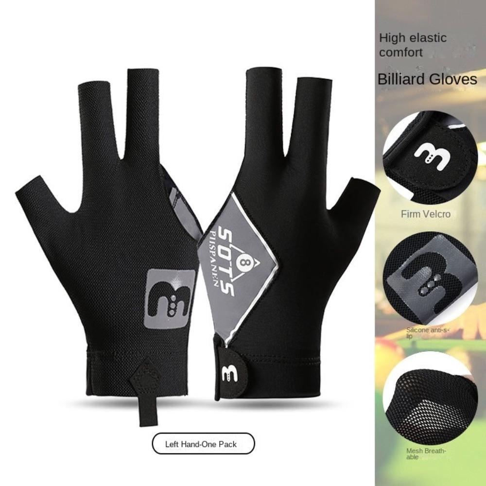 

Elastic Billiards Glove Left Hand Billiard Training Gloves Three Fingers Glove Fitness Accessories зелений