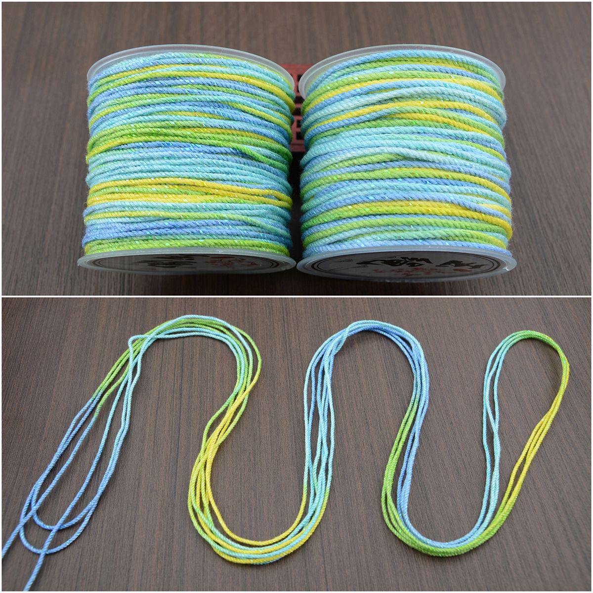 Gradient Starry Sky Hand-Knitted Cotton Tassel Necklace Thread 1.2mm