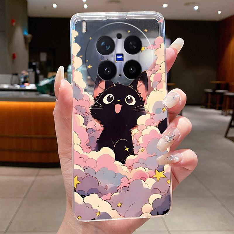 Trendy Fashion Erupting Volcano Pattern Phone Case For Vivo X300 Pro Clear TPU Soft Cover Anti-scratch Couple Protective Shell