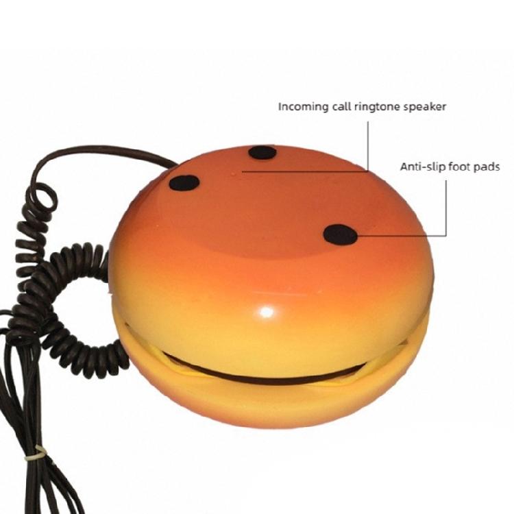 Creative Cartoon Hamburger Landline Phone Real Working Telephone Gift Decoration for Home Office Business Bathroom