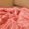 Tassel Lightweight Knitted Blanket for Sofa, Air Conditioning, Summer Naps, and Bay Windows