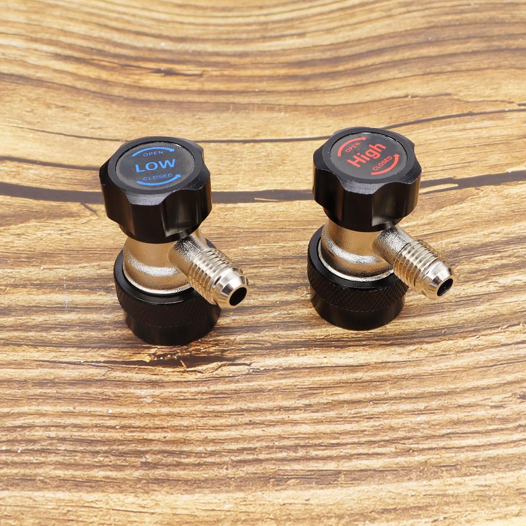 Black R134A 2 Sets Car A/C Air Condition Adapters Quick Coupling H/L Manifold Connector Remover Tool Air Conditioning Tool