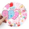 50 Valentine's Day Graffiti Stickers - Pink Heart DIY Waterproof Decals for Water Bottles & Suitcases