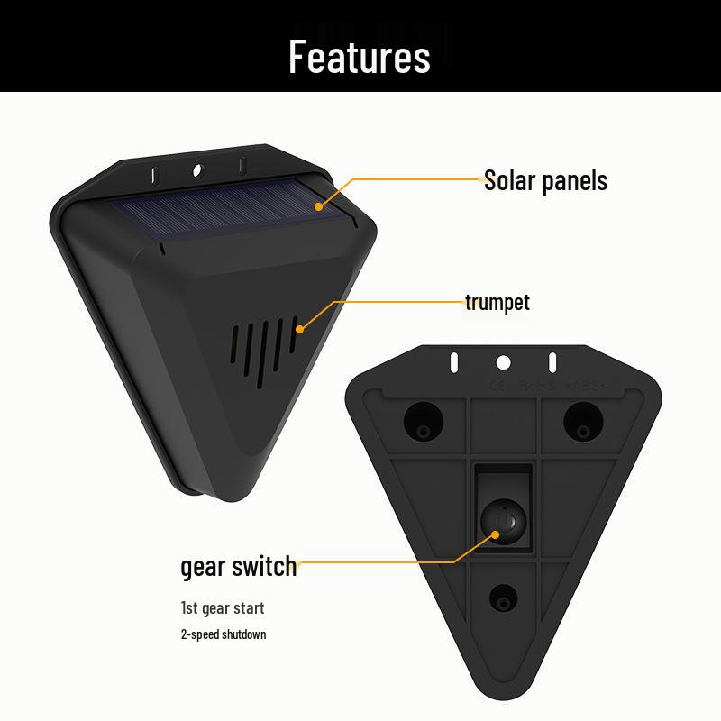 Solar Daytime Bird Repeller with Timed Sound and Light for Orchards, Fish Ponds, and Paddy Fields