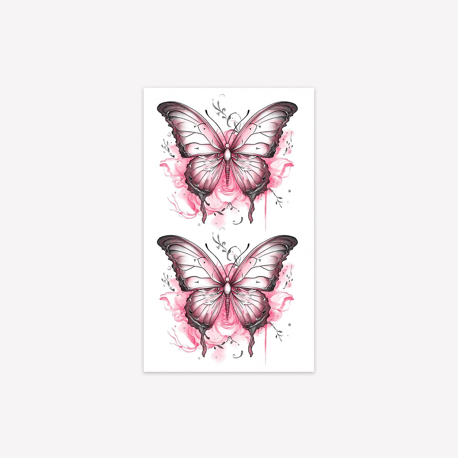 Glitter Butterfly Dopamine Tattoo Sticker Spice Girl Premium Sense Personality Simple Tattoo Sticker 9*15