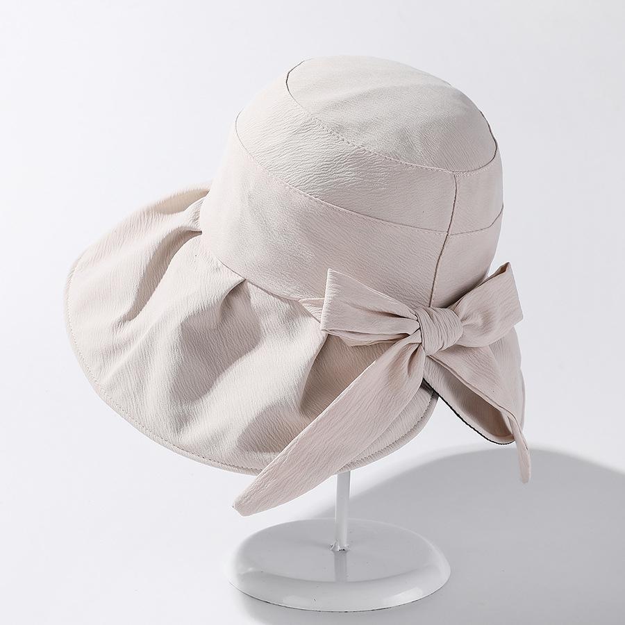 Summer Hat Women Sunhat Solid Color Folding Bucket Hat Outdoor Sunshade Beach Accessories Travel