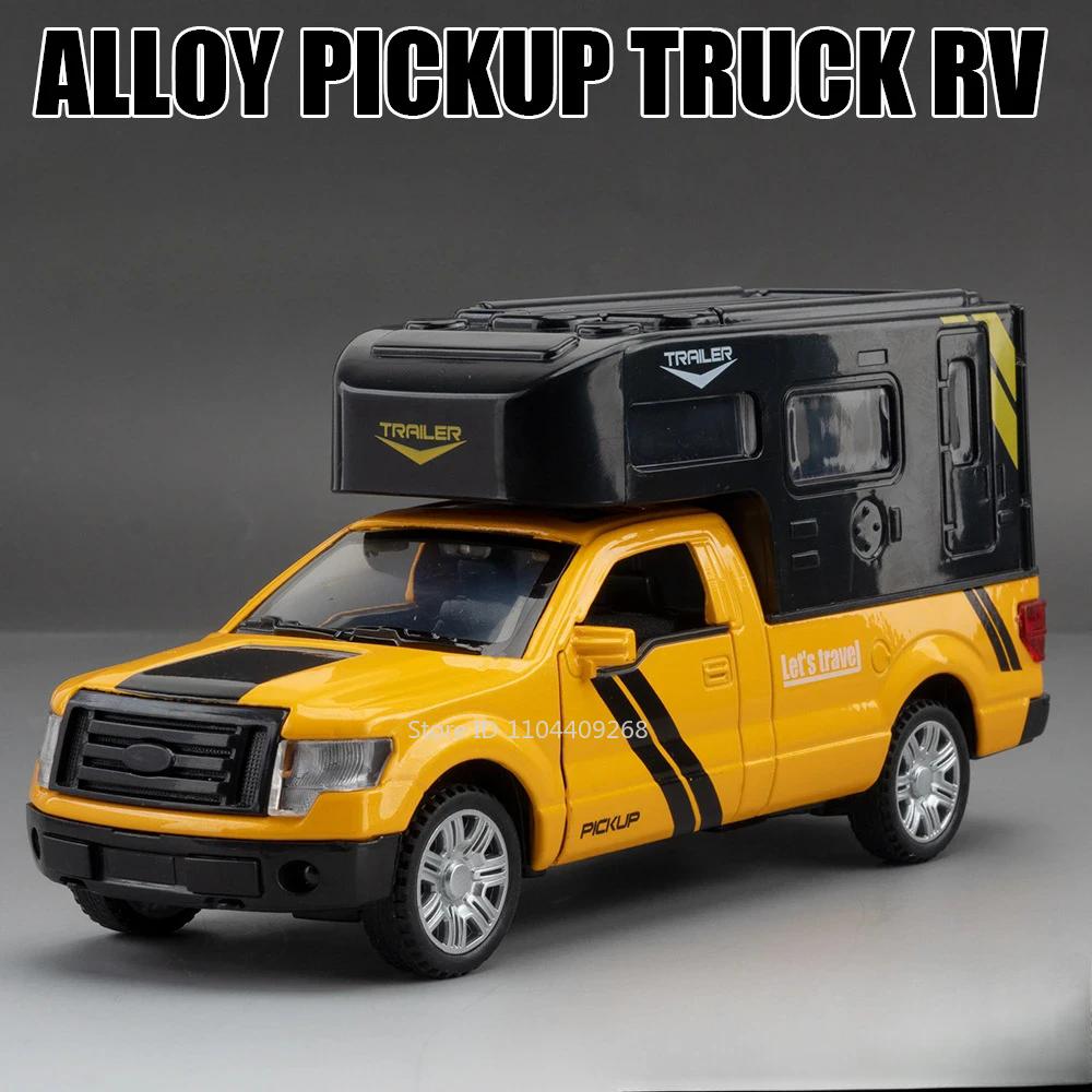 Scale 1:32 Mustang Shelby GT500 F-150 Toy Car Model Alloy Diecast Sound Light Pull Back Vehicle Models Kids Birthday Gifts